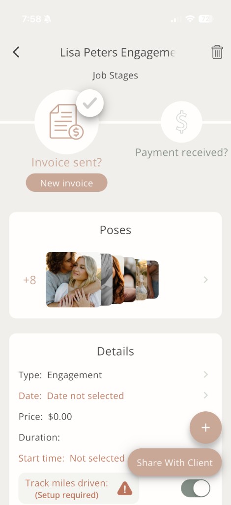 Dandylight job stages: invoicing and payment tracking